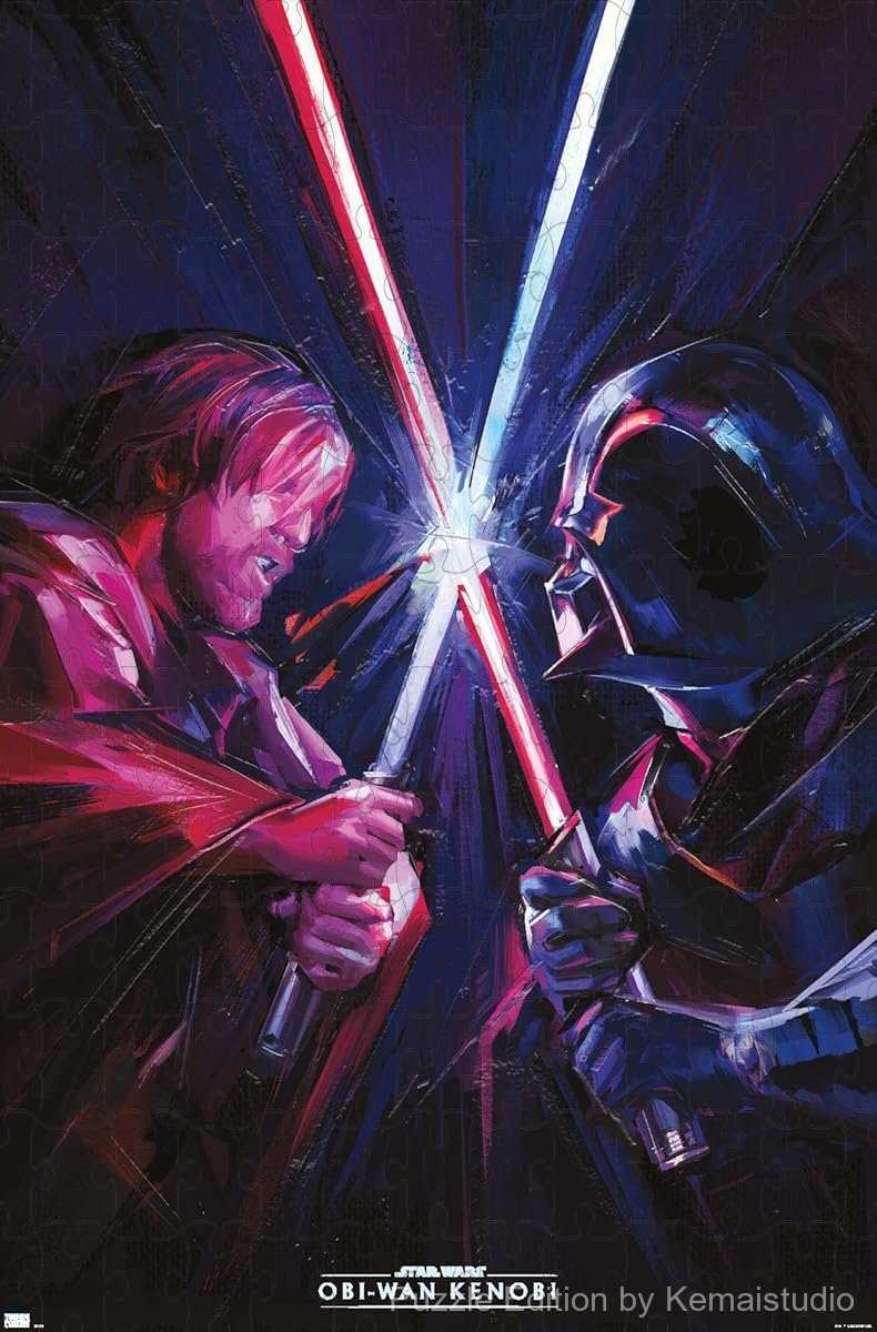 1000-piece wooden jigsaw puzzle featuring the duel from Star Wars: Obi-Wan Kenobi.