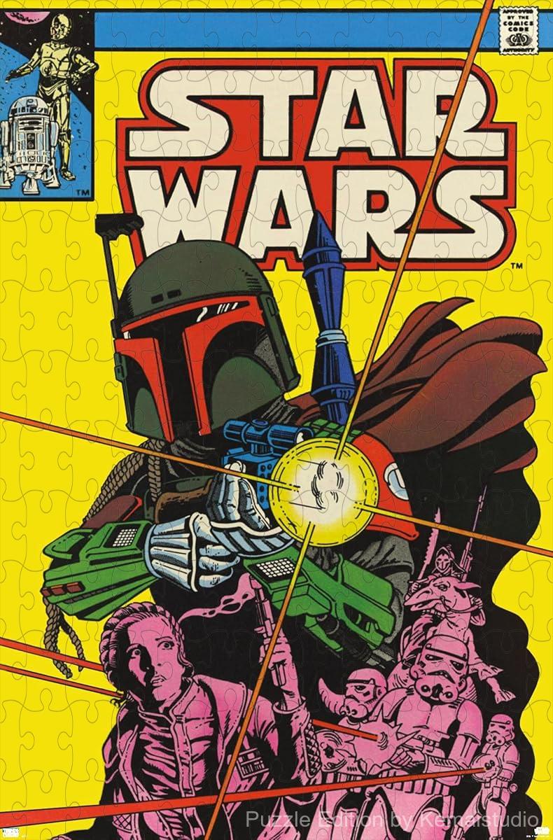 Star Wars' Boba Fett on a comic cover in a dynamic 1000-piece puzzle