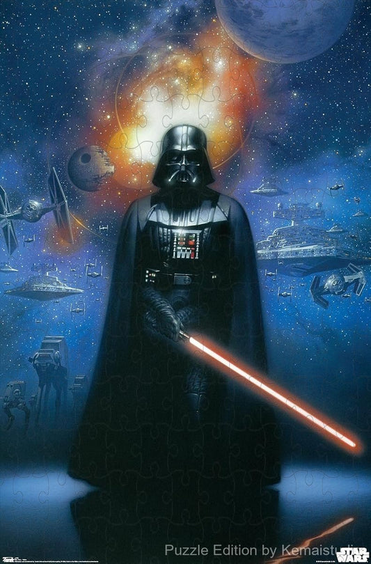 1000-piece wooden jigsaw puzzle featuring Darth Vader in space from Star Wars.