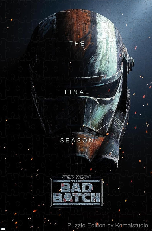 Star Wars' Bad Batch helmets in a dramatic scene from the final season