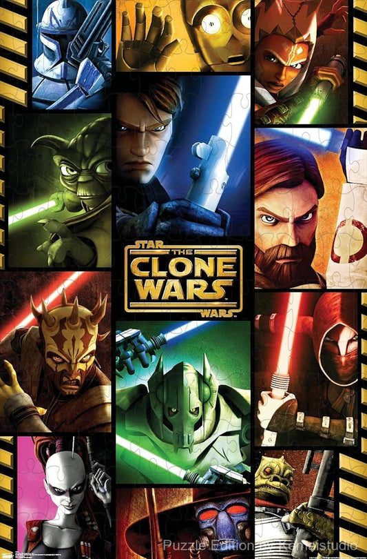 Star Wars: The Clone Wars grid art in this exciting 1000-piece puzzle