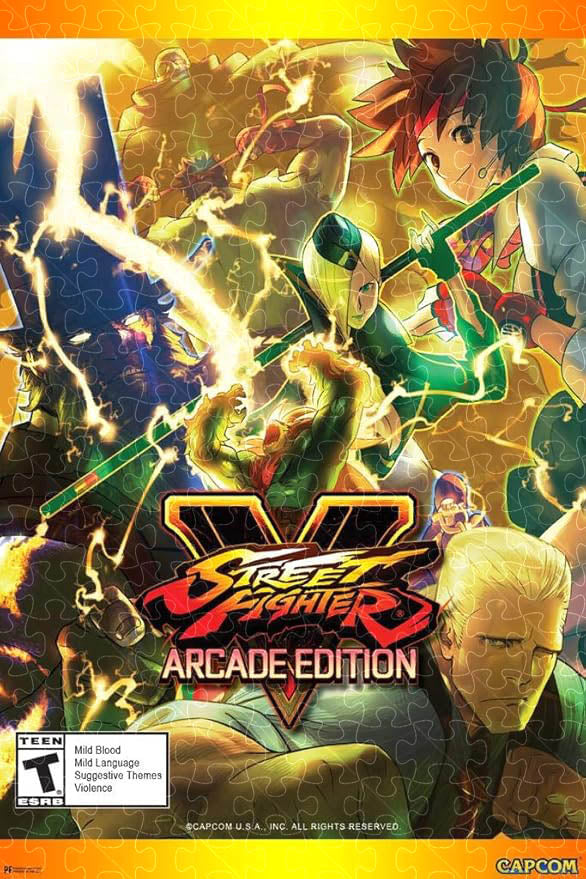 500-piece jigsaw puzzle featuring Street Fighter arcade edition poster