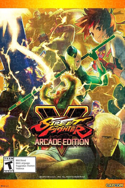 500-piece jigsaw puzzle featuring Street Fighter arcade edition poster