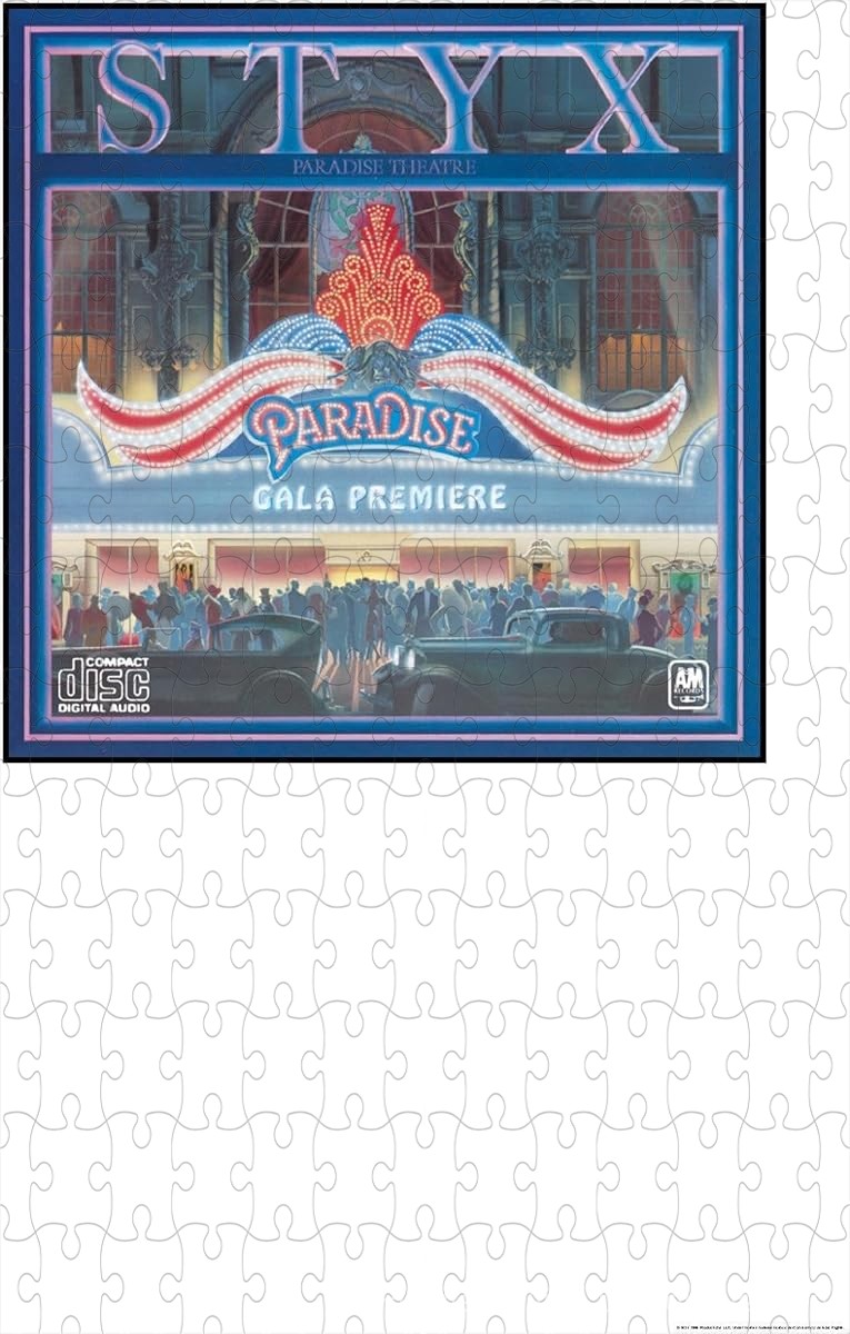 A vintage-style puzzle of Styx's Paradise Theatre cover, perfect for fans and retro decor