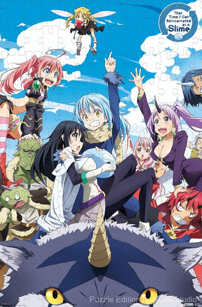 Wooden puzzle featuring the main characters from That Time I Got Reincarnated As A Slime in a group design