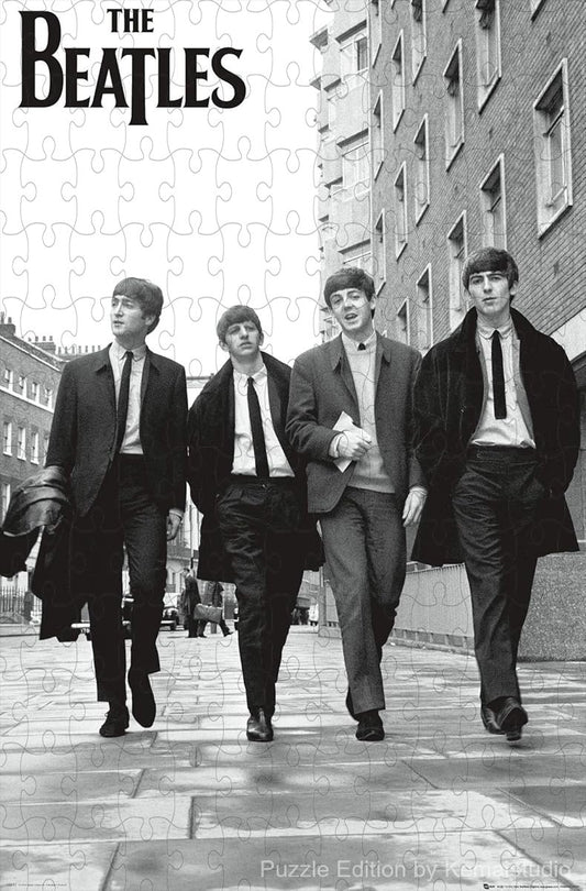 A nostalgic puzzle of The Beatles in London, great for collectors and vintage decor