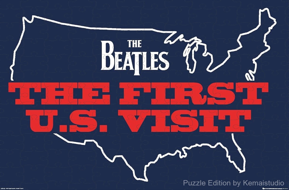 An iconic moment of The Beatles arriving in the US, capturing pop culture history