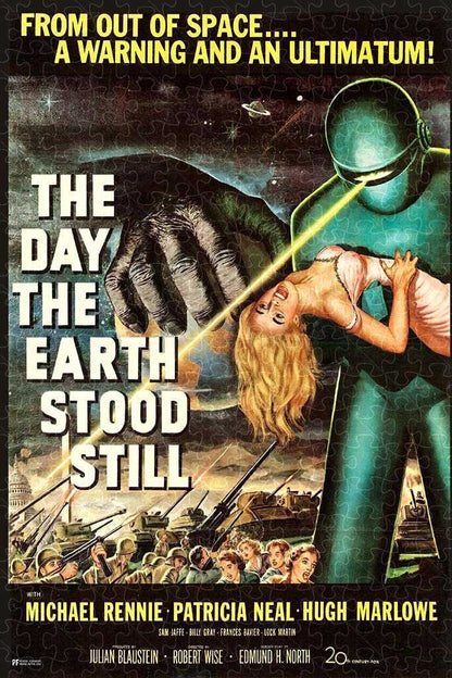 The Day The Earth Stood Still science fiction movie poster puzzle, wooden puzzles for adults  