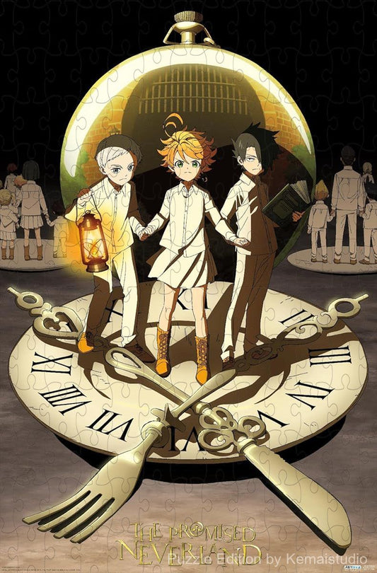Wooden puzzle featuring the main characters from The Promised Neverland in a group design