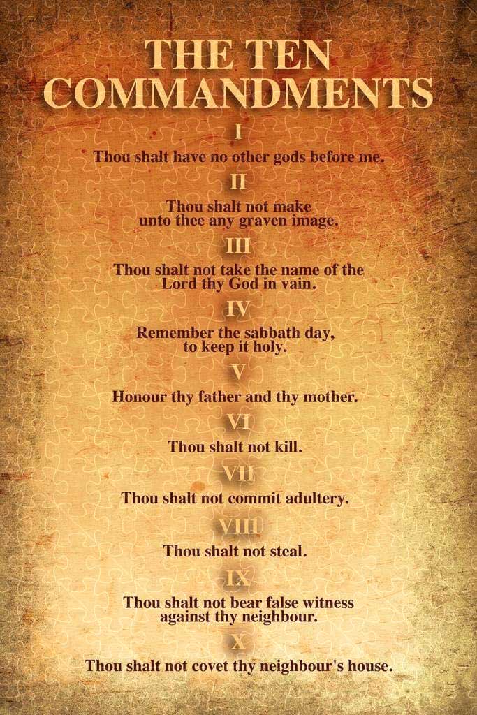 The Ten Commandments religious Bible poster puzzle, wooden puzzles for adults  