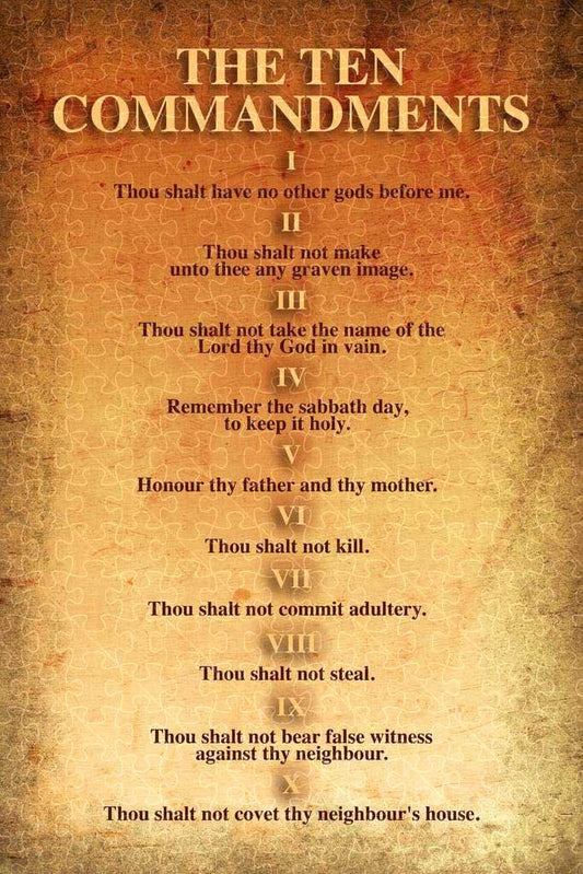 The Ten Commandments religious Bible poster puzzle, wooden puzzles for adults  