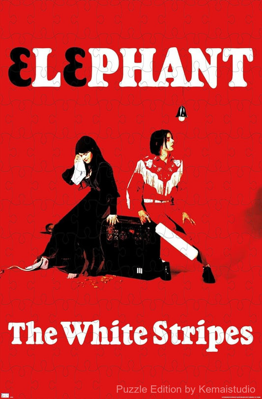 A bold black-and-red themed puzzle of The White Stripes' ¡°Elephant¡± album, great for music room decor