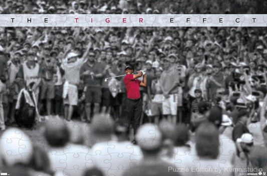 1000-piece wooden jigsaw puzzle featuring Tiger Woods - The Tiger Effect.