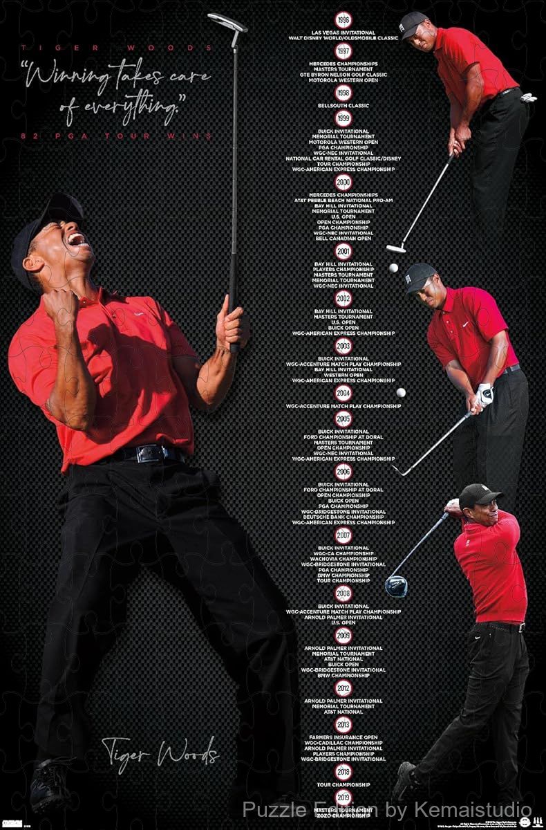 Tiger Woods' career milestones depicted in this detailed 500-piece puzzle