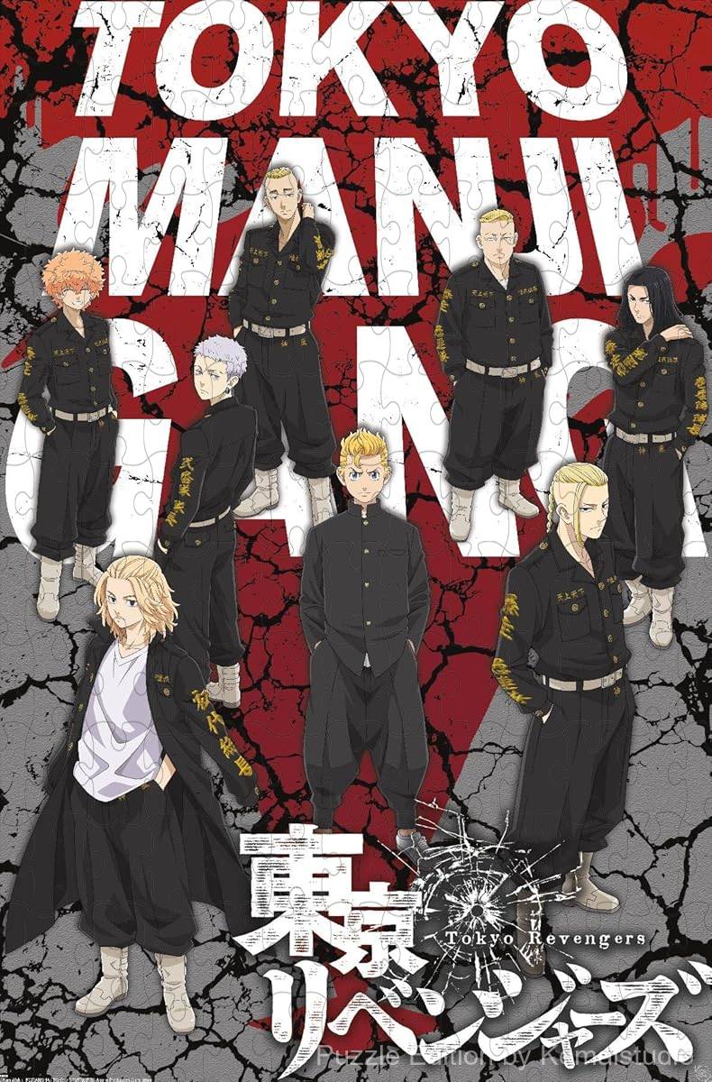 Wooden puzzle featuring the Tokyo Manji Gang from Tokyo Revengers, perfect for fans of the series