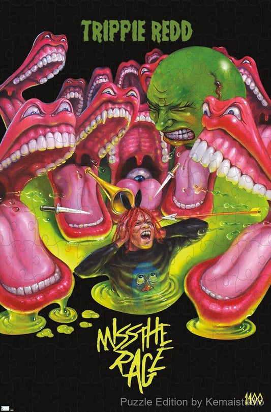 A dark and powerful puzzle inspired by Trippie Redd's Miss the Rage, perfect for rap fans and artistic display