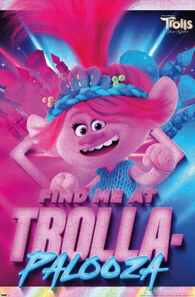 A bright character puzzle featuring Poppy from Trolls, ideal for young fans and playtime