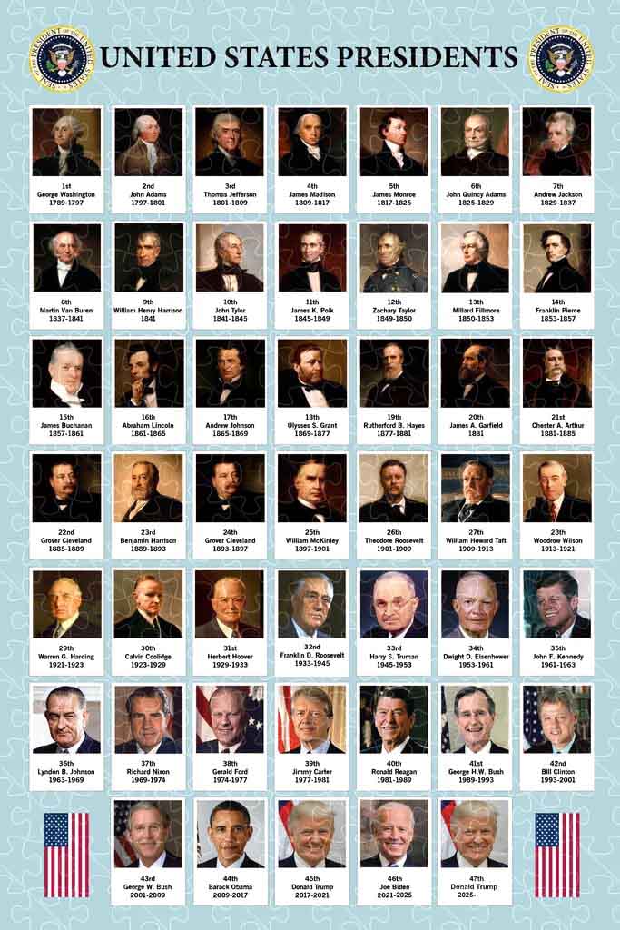 US Presidents 2025 edition art poster, jigsaw puzzle for adults