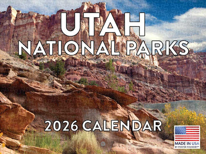 Utah National Parks 2026 calendar poster wooden puzzle