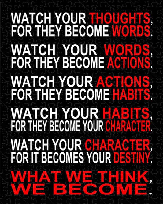 Watch Your Thoughts, Puzzles for adult 1000 piece, Inspirational Poster Canvas puzzles