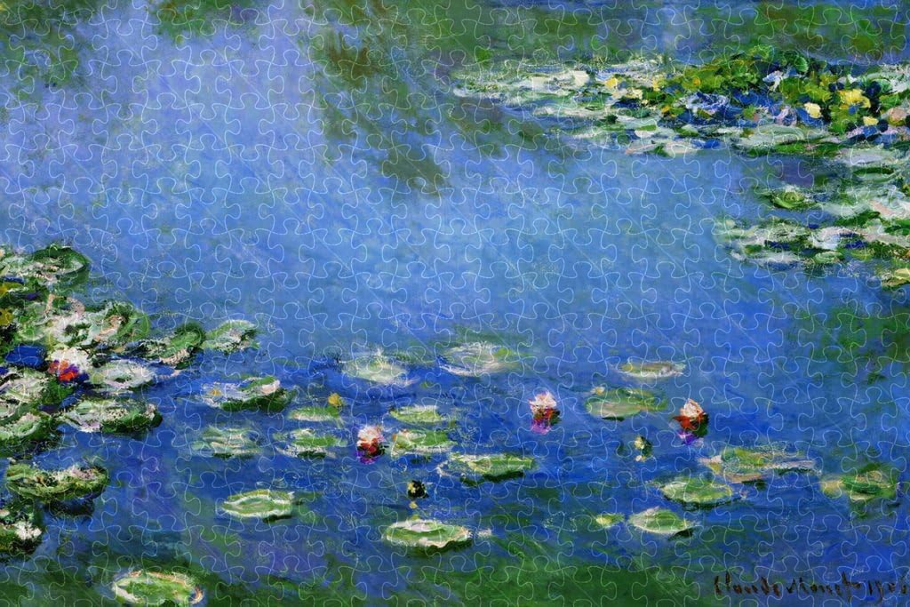 Claude Monet water lilies impressionist art posters, wooden puzzles for adults