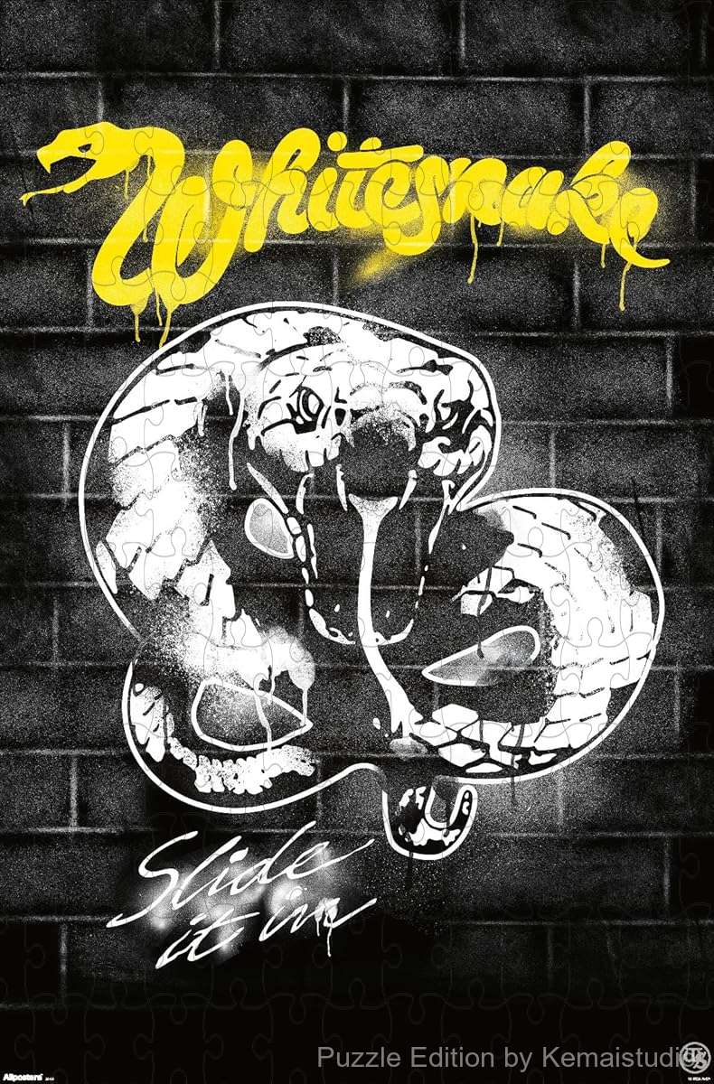 An edgy graffiti-style puzzle inspired by Whitesnake's raw aesthetic, great for wall art