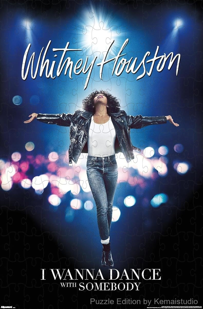 A joyful and vibrant puzzle of Whitney Houston themed around dance and movement, ideal for light fun