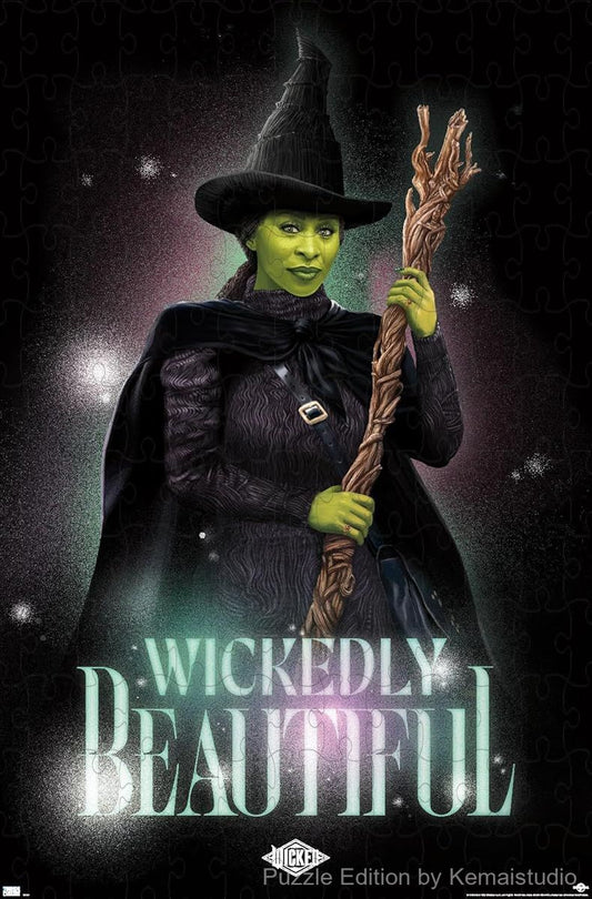 A stunning puzzle of Elphaba in a Wickedly Beautiful pose, great for wall art and theater fans