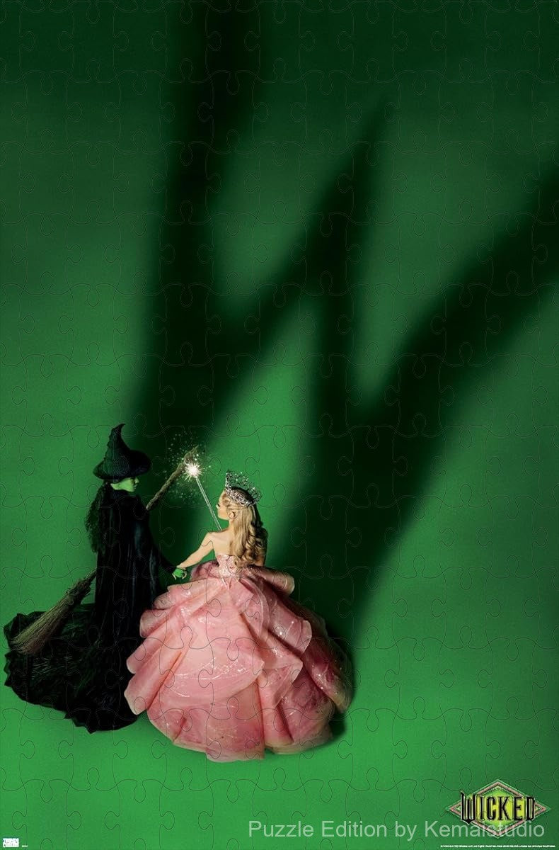 A dramatic and magical teaser image from Wicked, perfect for musical lovers and decor