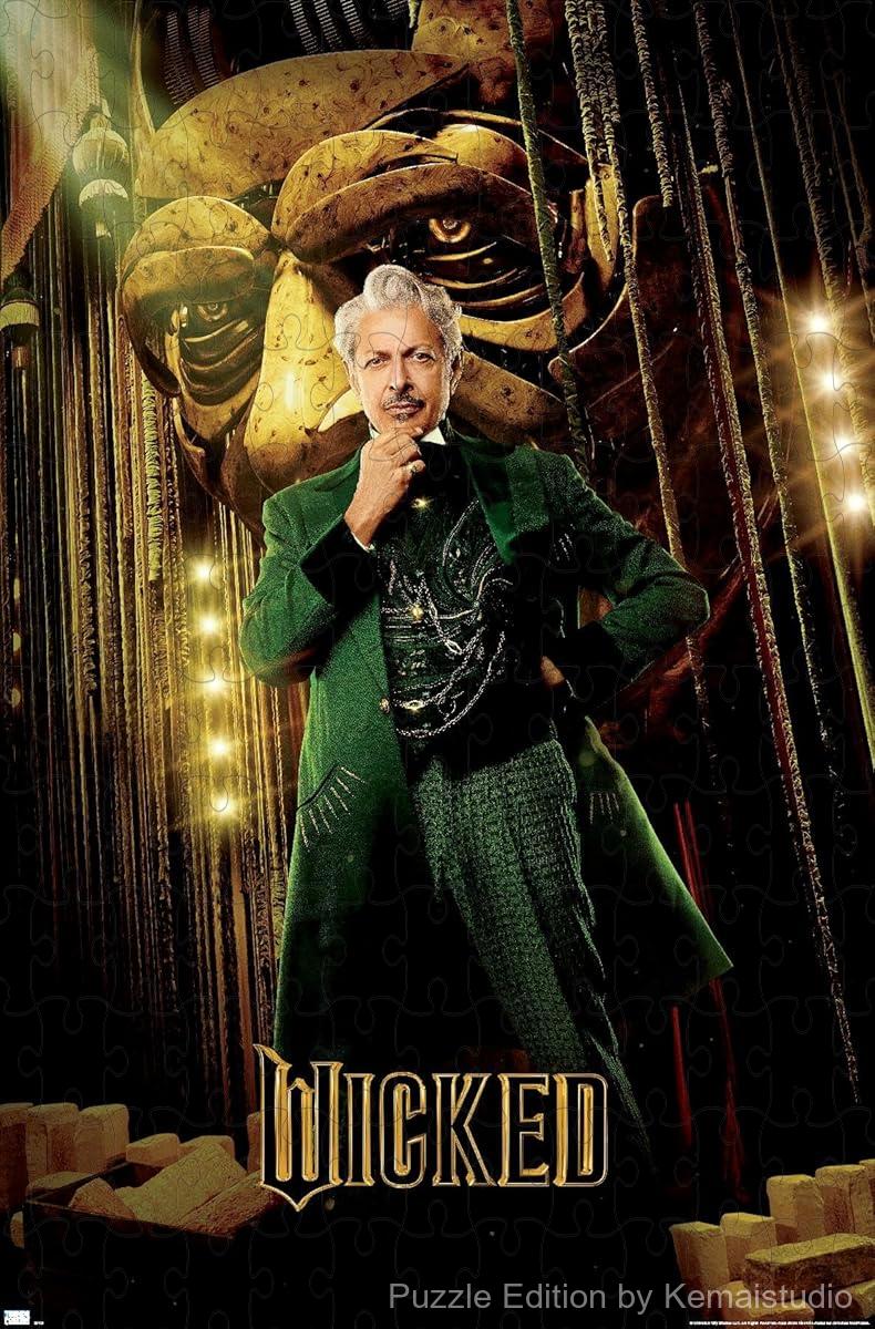 A magical puzzle featuring the Wizard character from Wicked, ideal for musical theater lovers