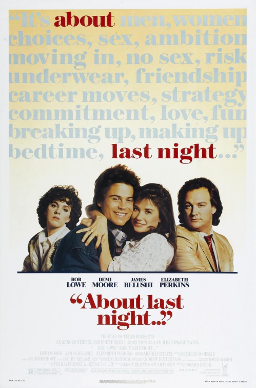 the movie poster: About Last Night... (1986)