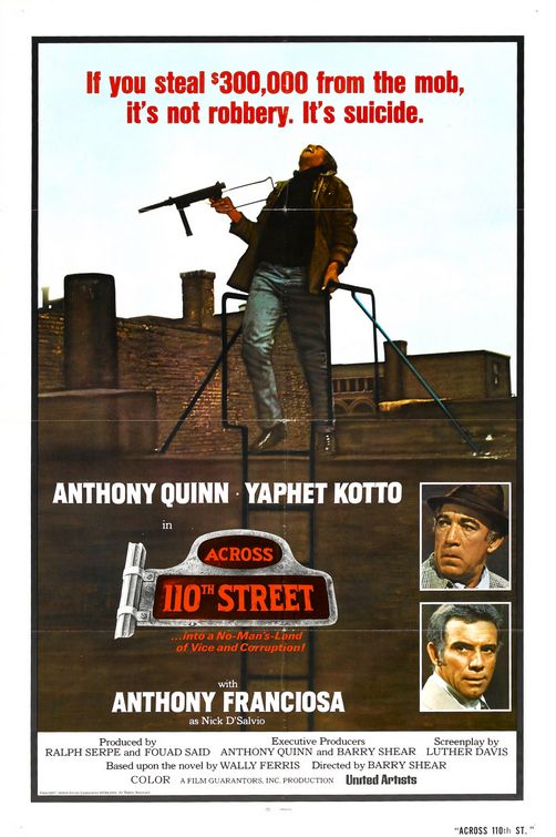 the movie poster: Across 110th Street (1972) ver2