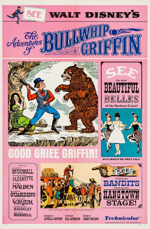 1000 piece jigsaw puzzle for the movie poster: The Adventures of Bullwhip Griffin (1967)