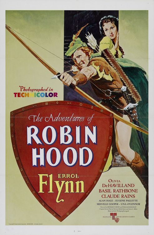the movie poster: The Adventures of Robin Hood (1938)