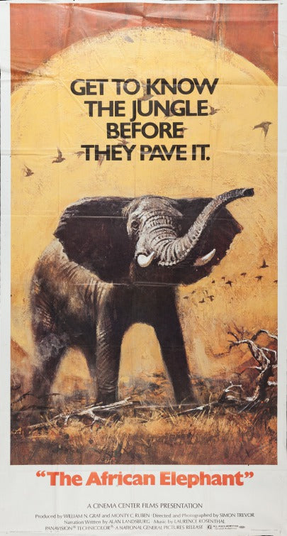 1000 piece jigsaw puzzle for the movie poster: The African Elephant (1971)