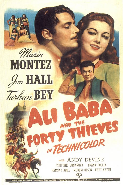 the movie poster: Ali Baba and the Forty Thieves (1944)