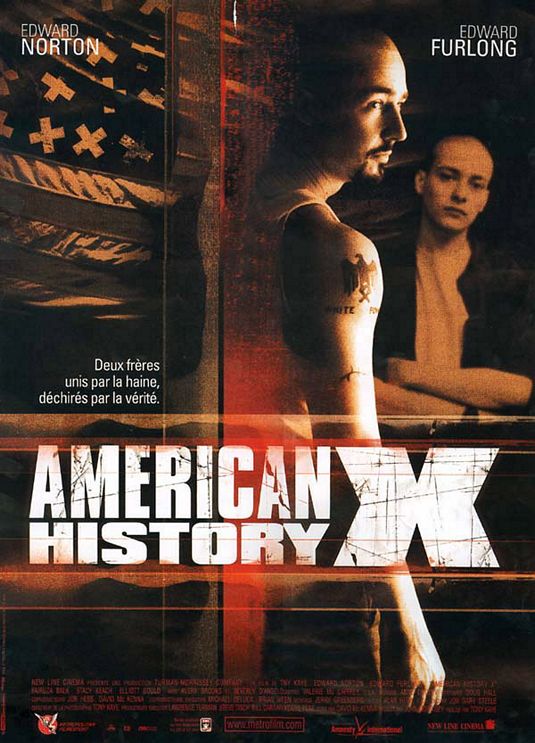 the movie poster: American History X (1998) ver2