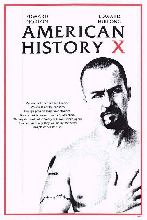 the movie poster: American History X (1998) ver3