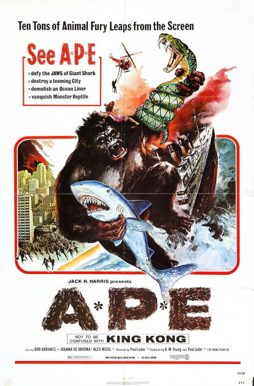 1000 piece jigsaw puzzle for the movie poster: Ape (1976)
