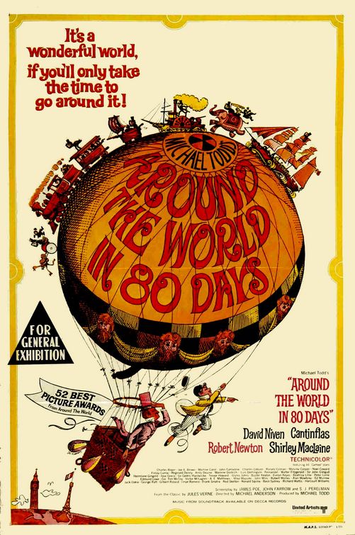 the movie poster: Around the World in 80 Days (1956) ver2