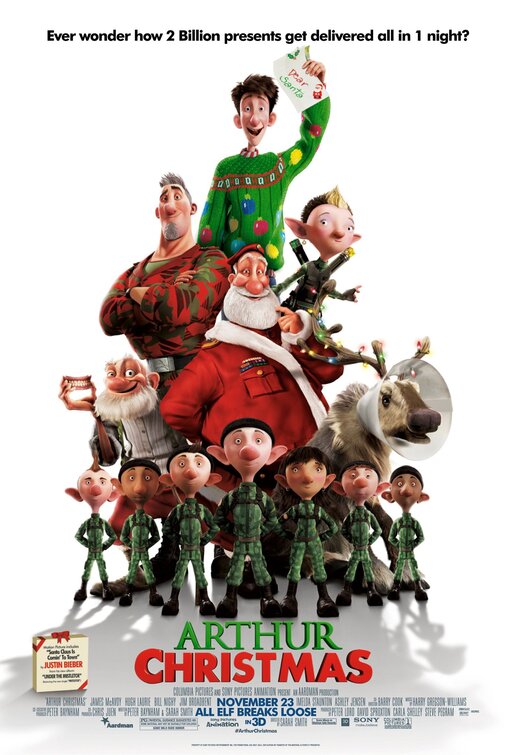1000 piece jigsaw puzzle for the movie poster: Arthur Christmas (2011) ver10