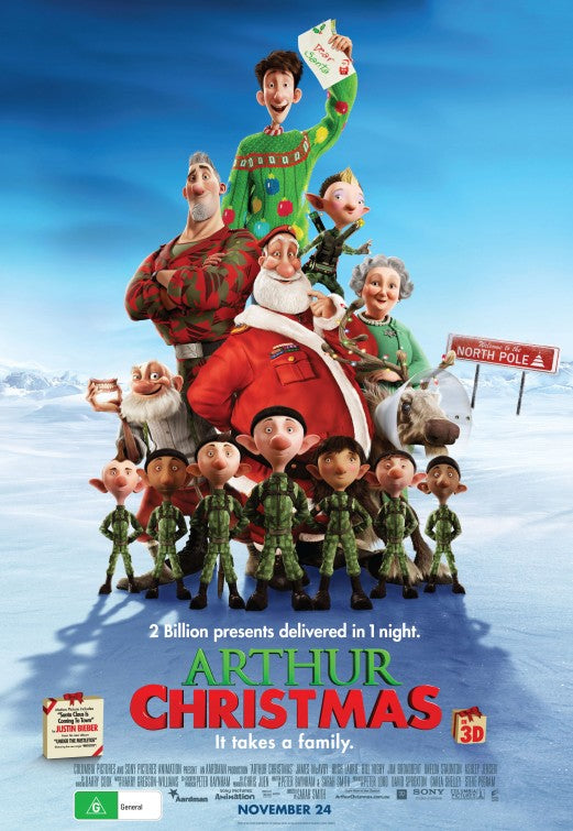 1000 piece jigsaw puzzle for the movie poster: Arthur Christmas (2011) ver4