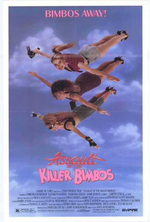 1000 piece jigsaw puzzle for the movie poster: Assault of the Killer Bimbos (1988)