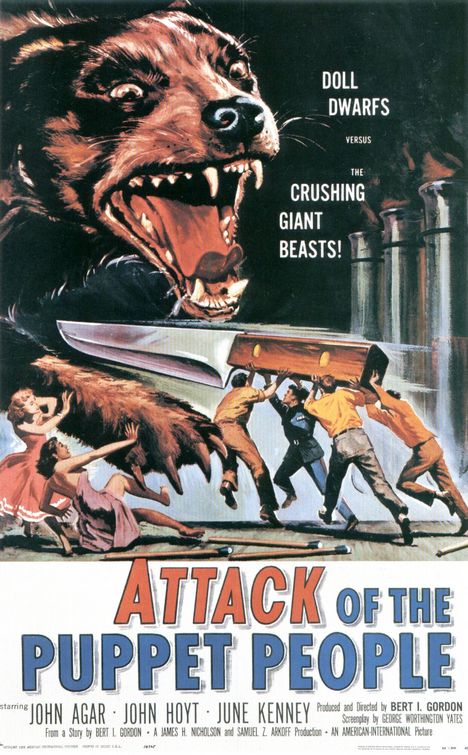 the movie poster: Attack of the Puppet People (1958)