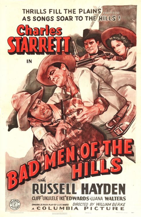 1000 piece jigsaw puzzle for the movie poster: Bad Men of the Hills (1942)