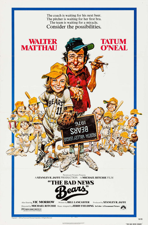 the movie poster: The Bad News Bears (1976)