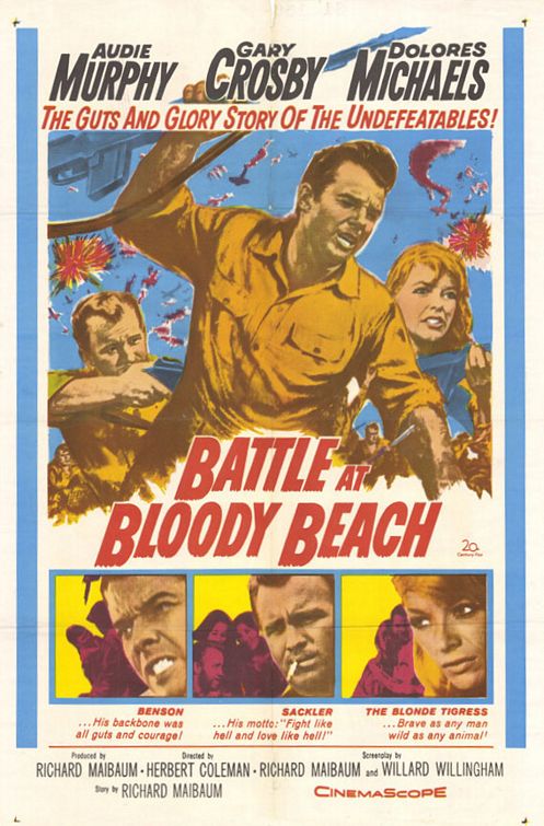 the movie poster: Battle at Bloody Beach (1961)