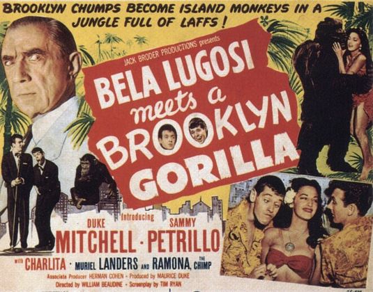 the movie poster: Bela Lugosi Meets a Brooklyn Gorilla (1952)