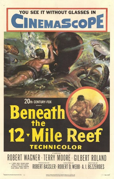 the movie poster: Beneath the 12-Mile Reef (1953)