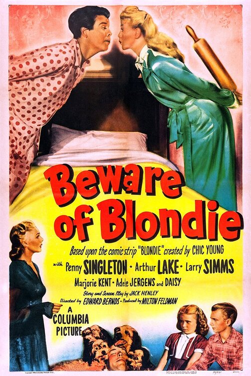 1000 piece jigsaw puzzle for the movie poster: Beware of Blondie (1950)